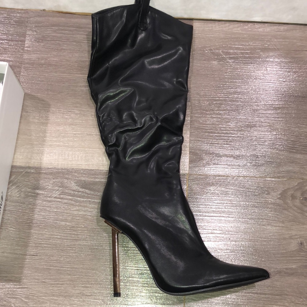 Mixx Shuz Mia Western Cowgirl Black Heeled Boots New NWOB
